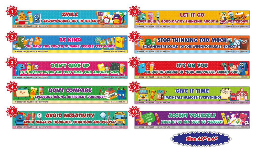Set Stair Stickers - 10 Essential Rules For A Happy Life - Image 2