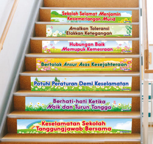 Set Stiker Tangga Keselamatan Sekolah