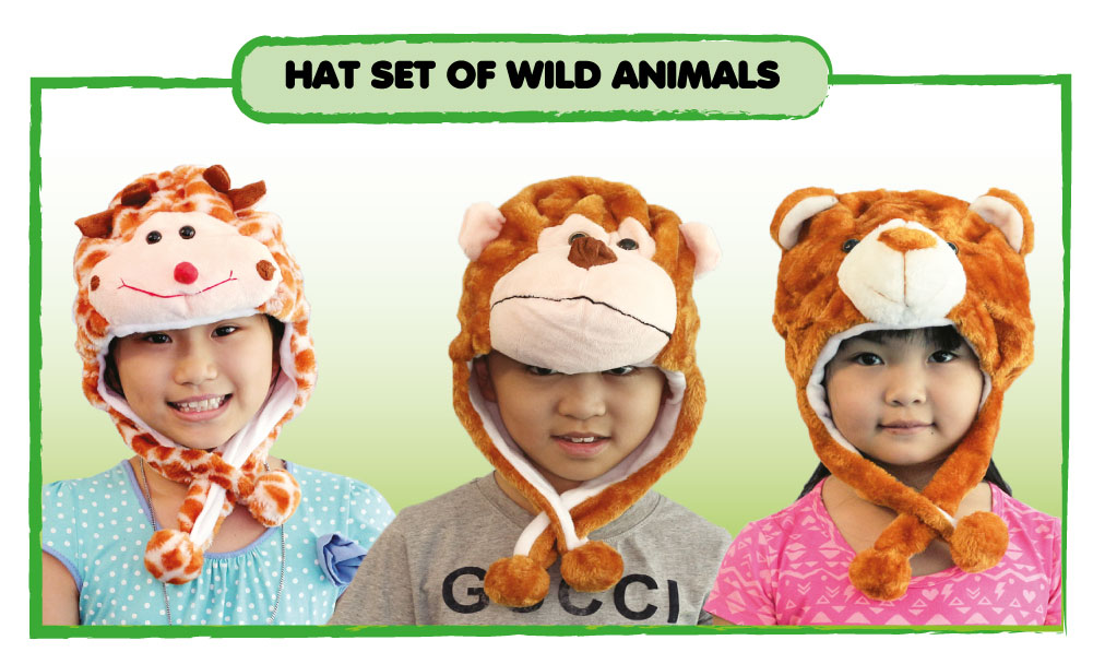 Dramatic Play Animal Hat Set - Wild Animals - Image 2