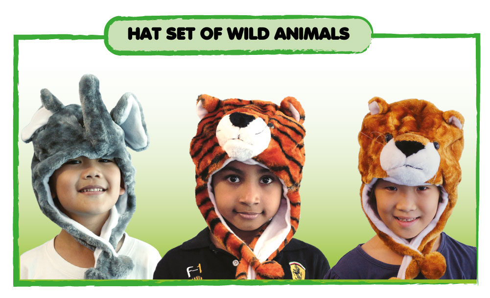 Dramatic Play Animal Hat Set - Wild Animals - Image 3