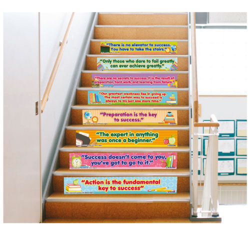 Set Stair Stickers - Keys To Success Quotes For Students
