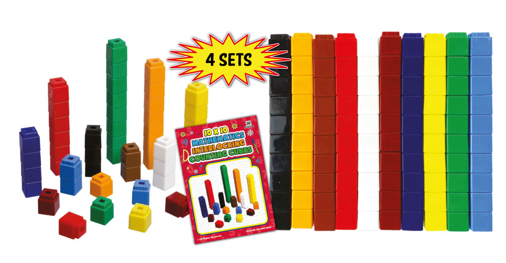 10 x 10 Mathematics Interlocking Counting Cubes - Image 2