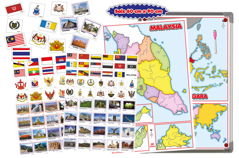 Peta Malaysia / Asia Tenggara / Dunia Bermagnetik - Image 2