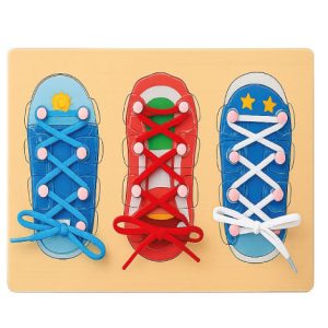 Wooden Shoes Lacing Puzzle