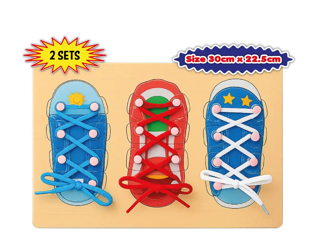 Wooden Shoes Lacing Puzzle - Image 2